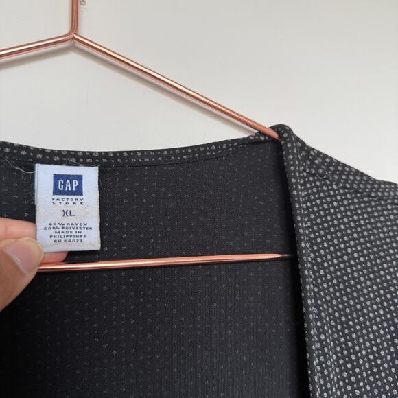 Vintage Gap Womens Wrap Dress XL Black Waist Tie Short Sleeve Geometric Casual - Picture 4 of 6